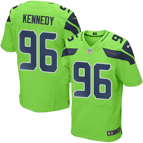 Nike Seahawks #96 Cortez Kennedy Green Men's Stitched NFL Elite Rush Jersey - Click Image to Close